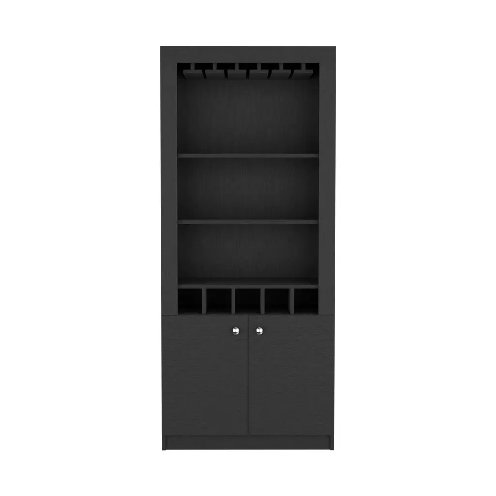 Bar Cabinet Margarita Black Particle Board Living Room Furniture treevol furniture