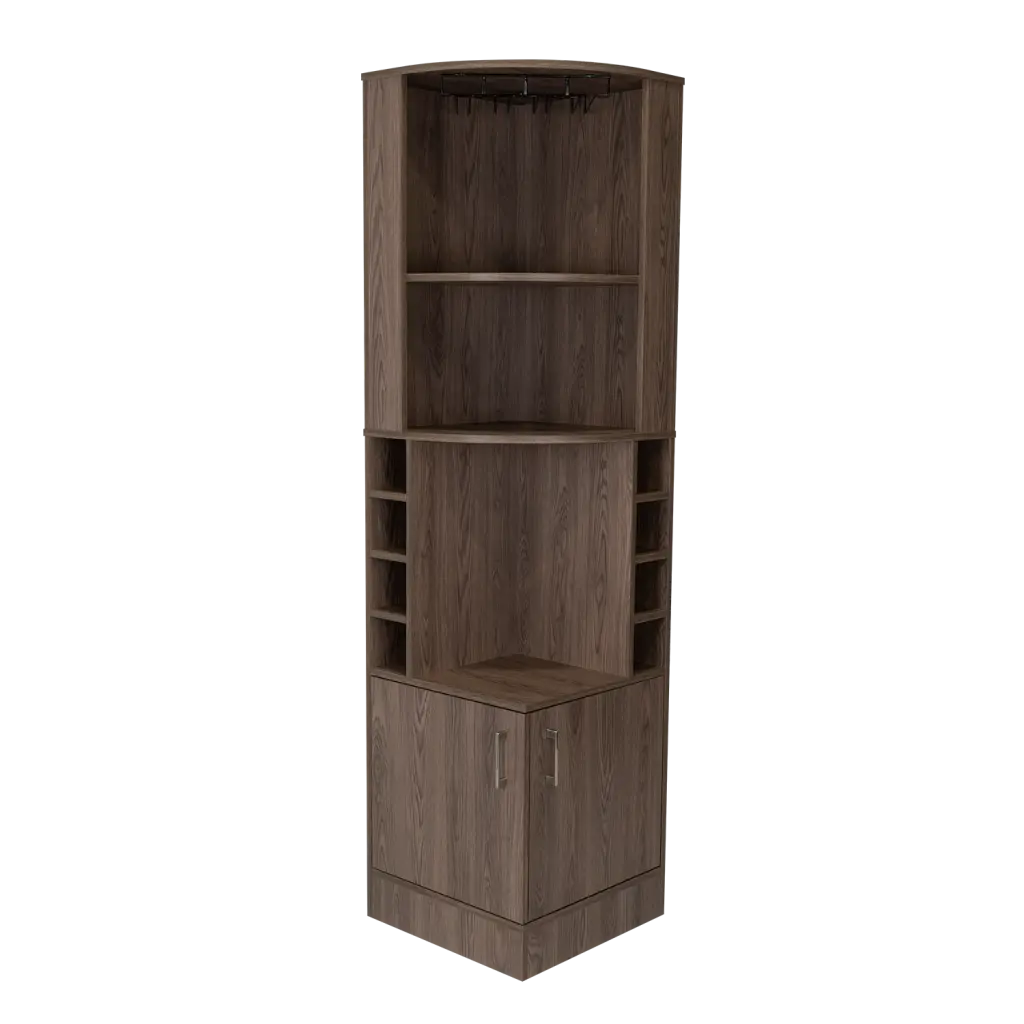 Bar Cabinet Papprika Dark Walnut Living Room Storage Cabinet Shelves treevol furniture