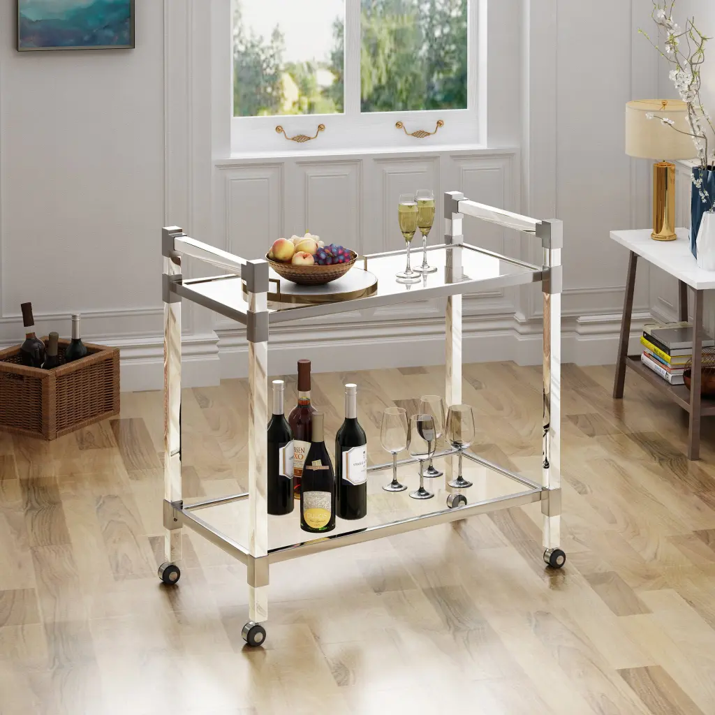 Bar Cart Clear Tempered Glass nh-cloudhouse