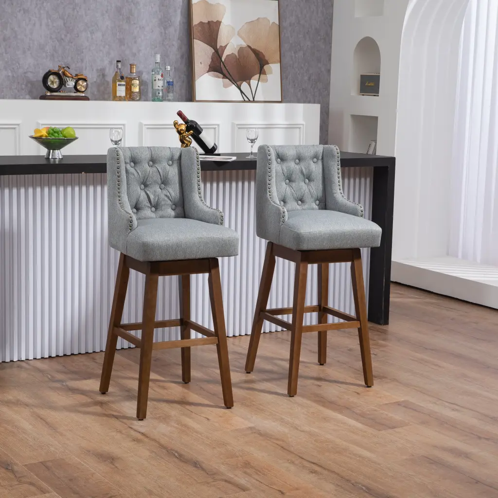 Coolmore Bar Stools Set 2 Counter Height Chairs Footrest coolmore w-395