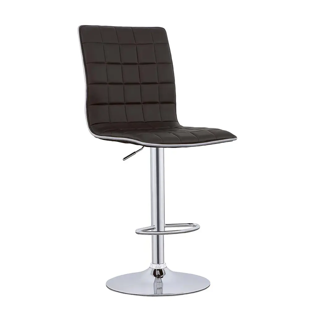 Waffle Black and Chrome Adjustable Bar Stool Set 2 furniture max