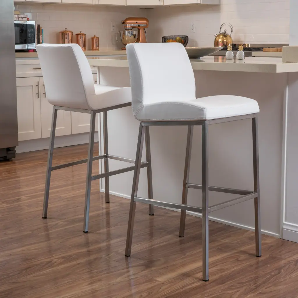 White Wood Barstool Modern Kitchen Counter Stool nh-purenest