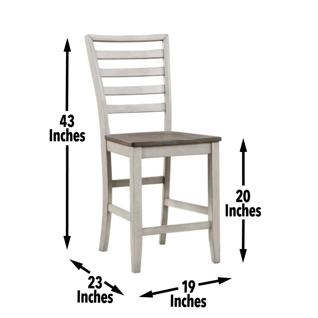 Abacus Counter Chair Set 2 Dark Brown Wood Bar Stools steve silver furniture