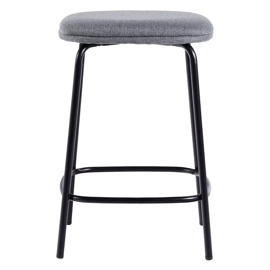 Modern Effortless Counter Stool Upholstered Seat Set 2 Charcoal walker edison