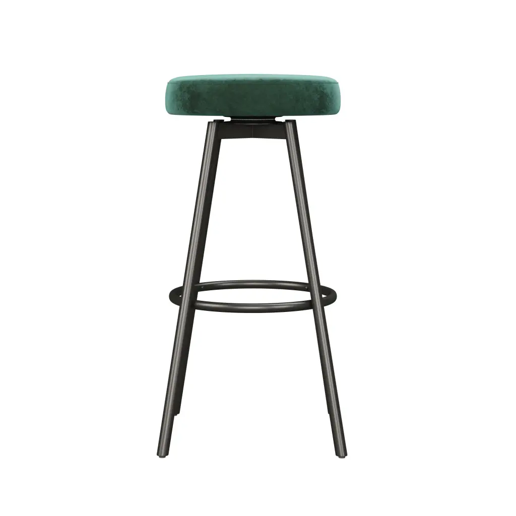 Modern Glam Upholstered Faux Velvet Bar Stool Emerald Green MDF Polyester walker edison
