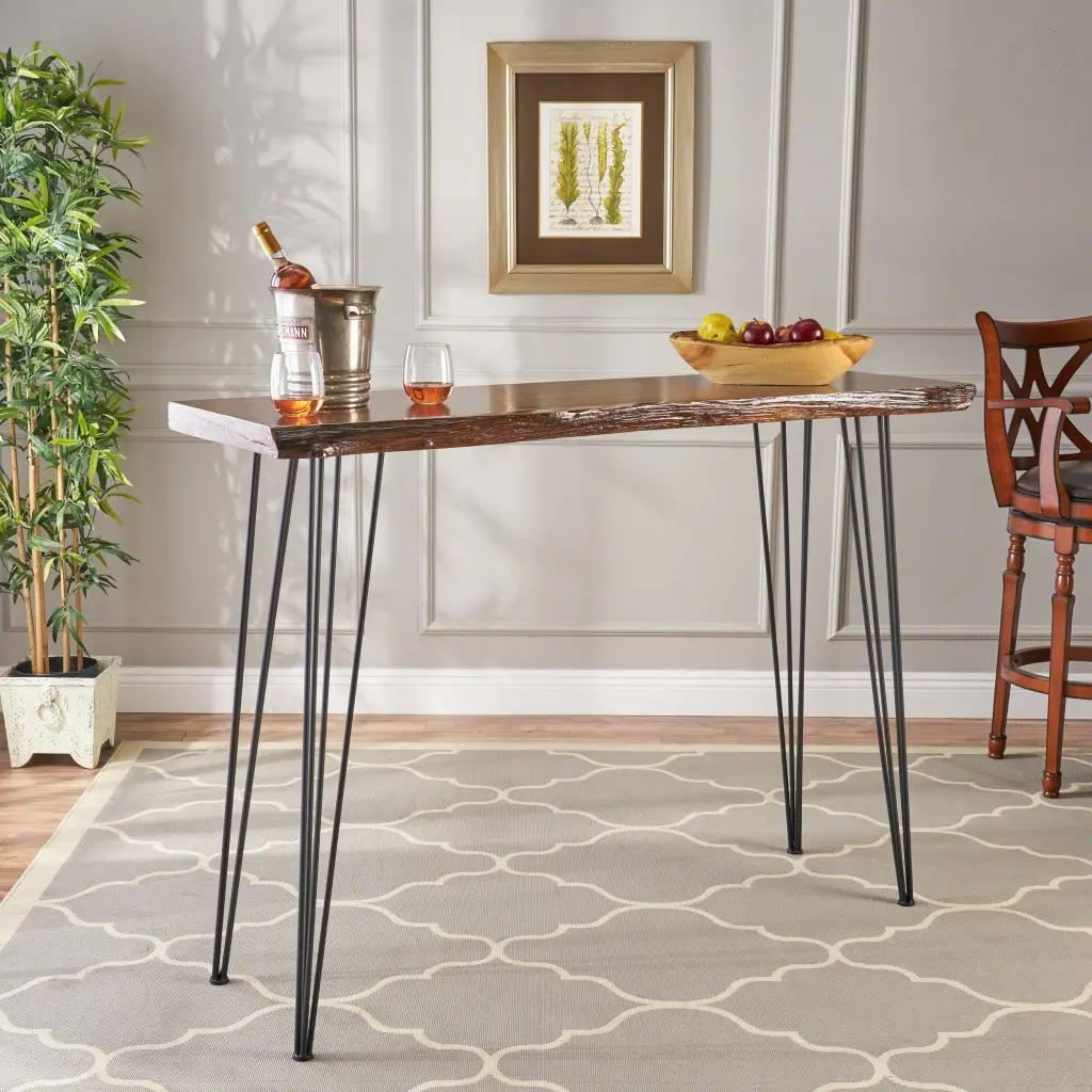 Bar Table Natural MDF Modern Kitchen Counter Height Table Small Spaces nh-onfind