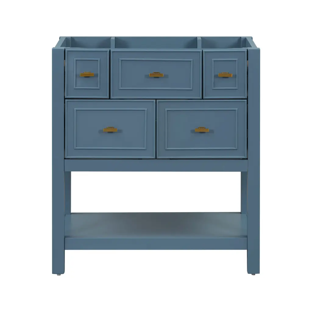 30 Inch Free Standing Single Bathroom Vanity 5 Drawers No Sink mrs
