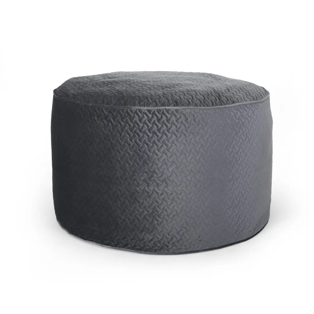 Borroco 4 Foot Short Cylindrical Bean Bag Charcoal Smoke Velvet - Comfortable Lounge Seat Kids bazar