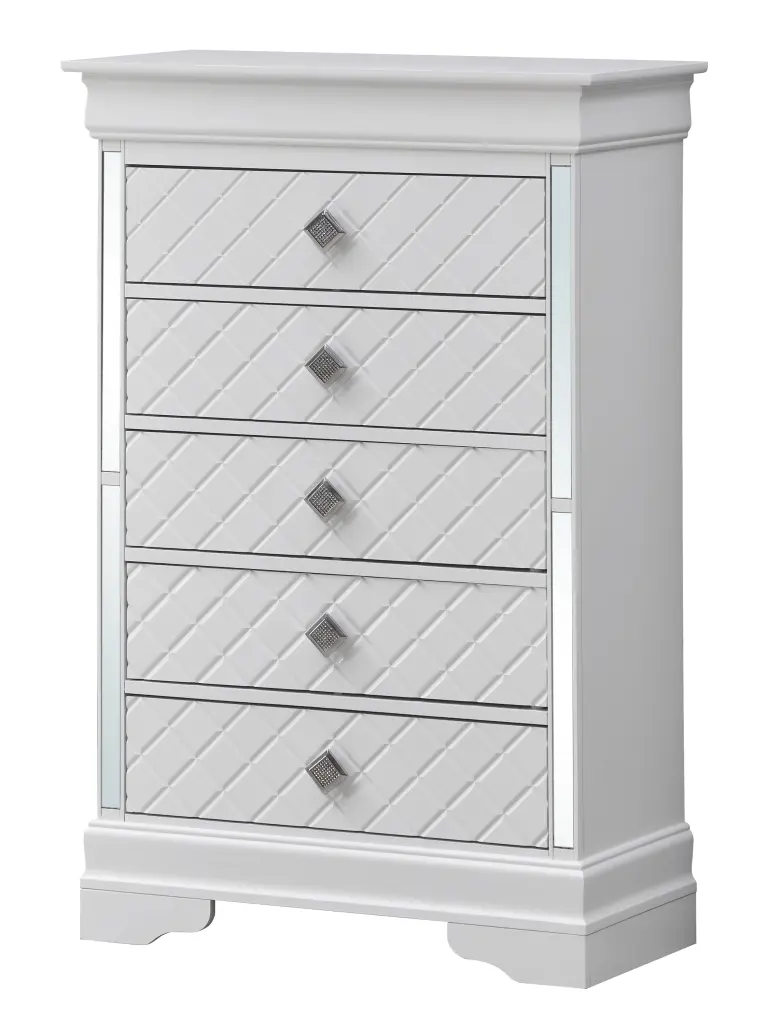 Verona G6790 Champagne Finish Chest Silver Particle Board Storage Cabinet glory furniture
