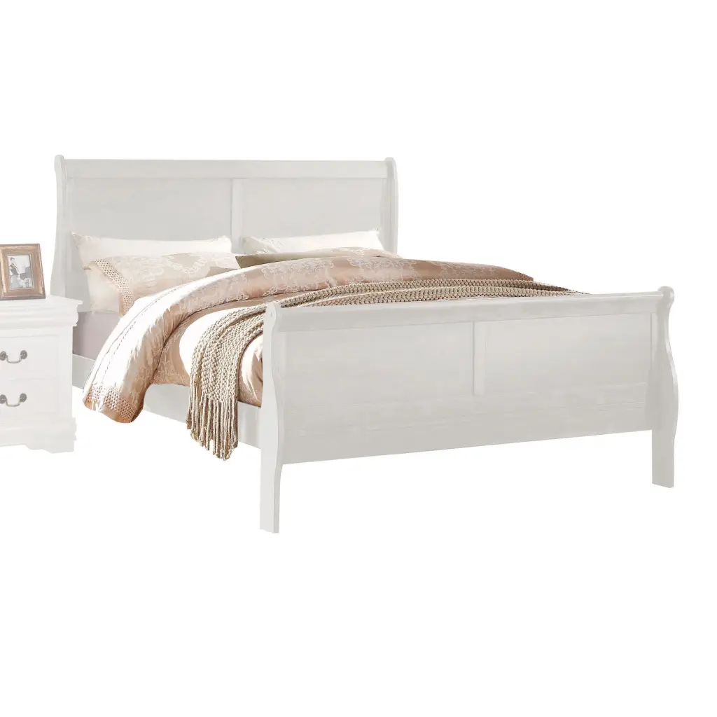 White Queen Bed Frame Box Spring Required Contemporary Design furniture max