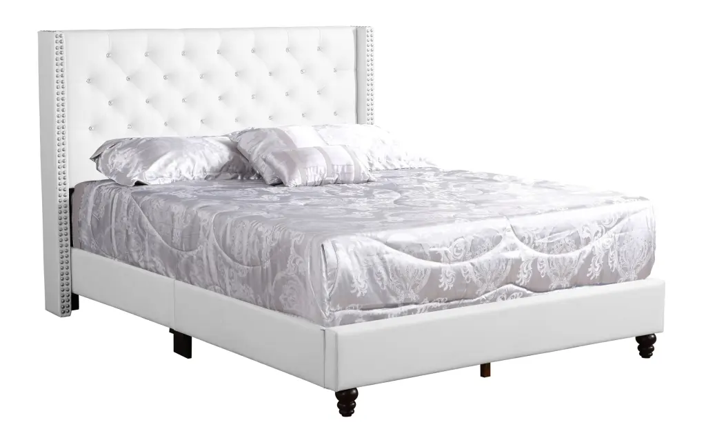 Julie G1918 KB Up King Upholstered Bed White White Foam PU glory furniture