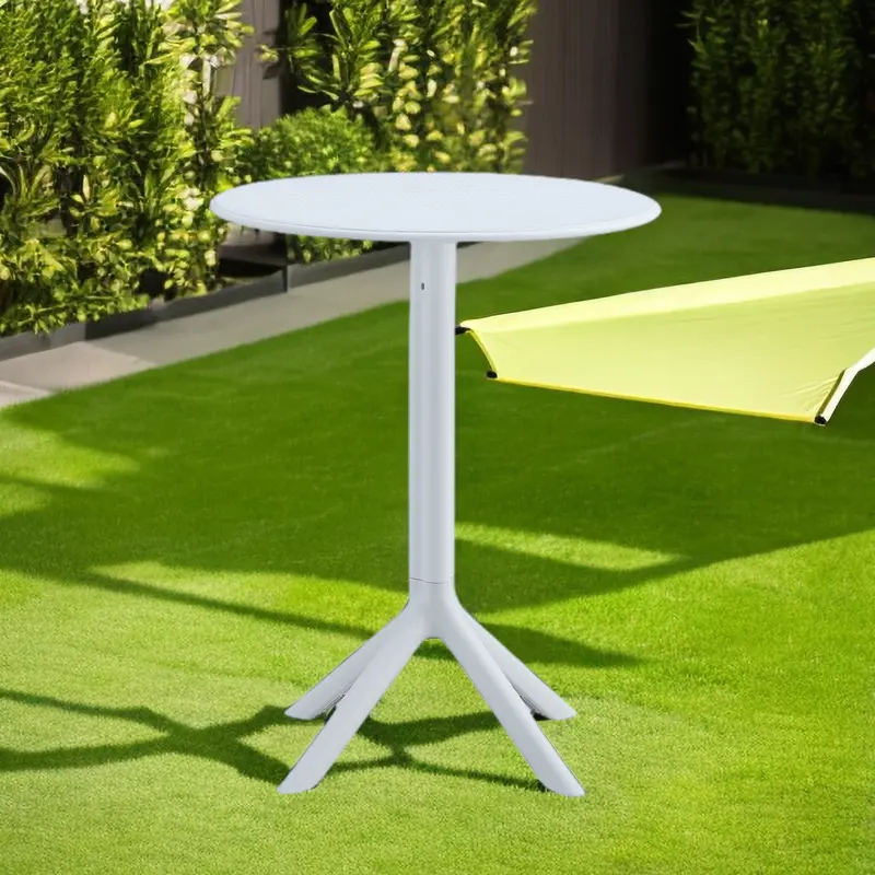 3 Piece White Anti-Slip Plastic Bistro Arm Chair Set Luxury Ocean Design d-n furniture