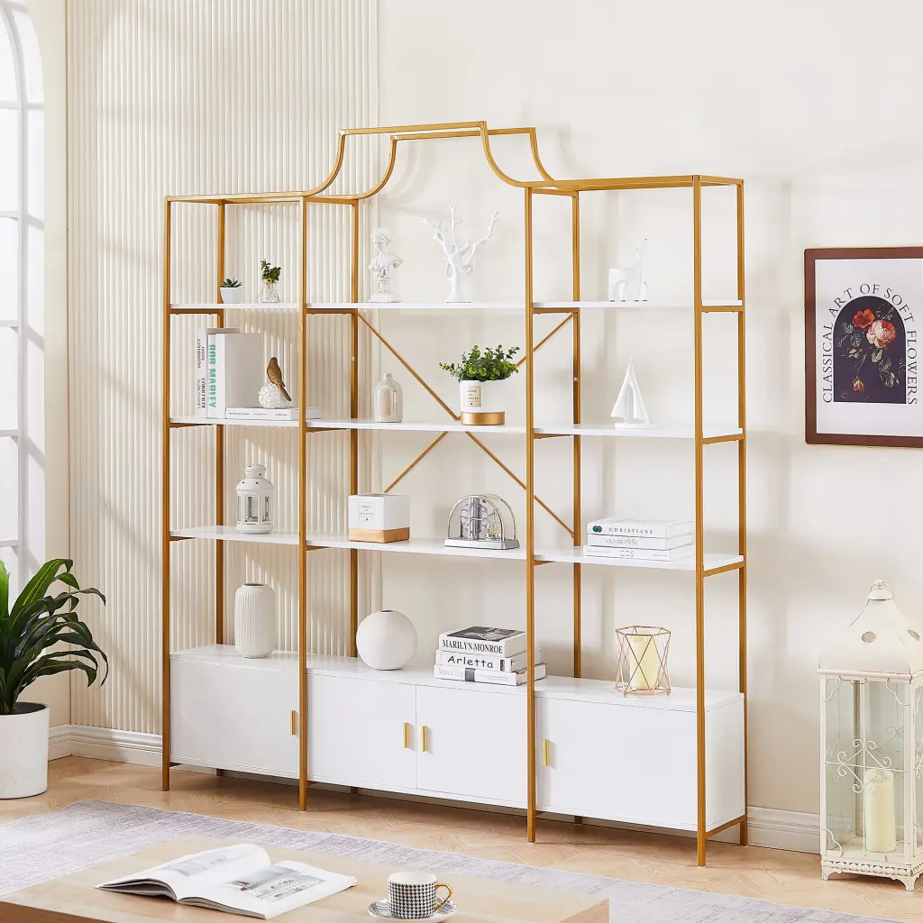 78 Inch 4 Tiers Home Office Bookcase Bookshelf Storage Cabinet Display rnb