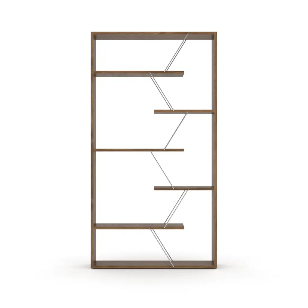 Furnish Home Store Wood Frame Etagere Open Back 6 Shelves Bookcase Industrial furnia