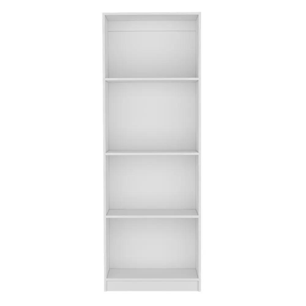 Bookcase Benzoni, White Particle Board Engineered Wood Office Shelf treevol furniture