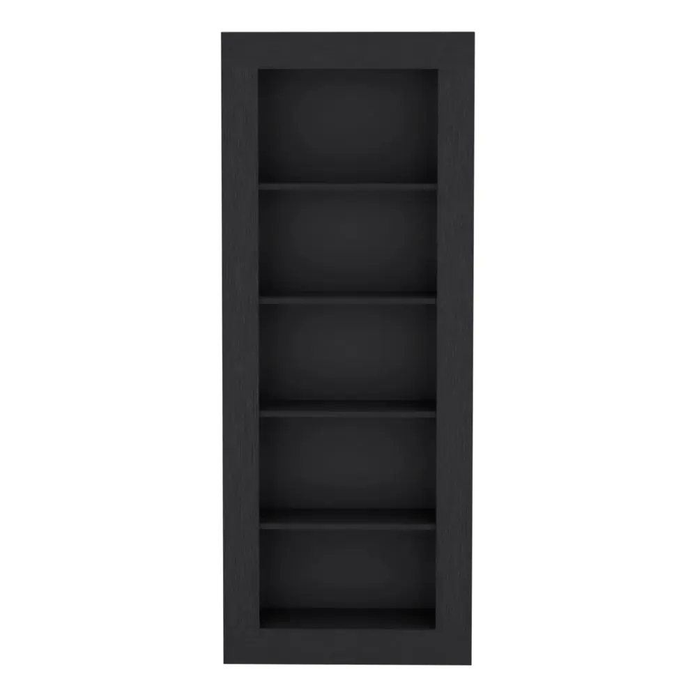 Bookcase Wray Black Particle Board Office Storage Shelf treevol furniture