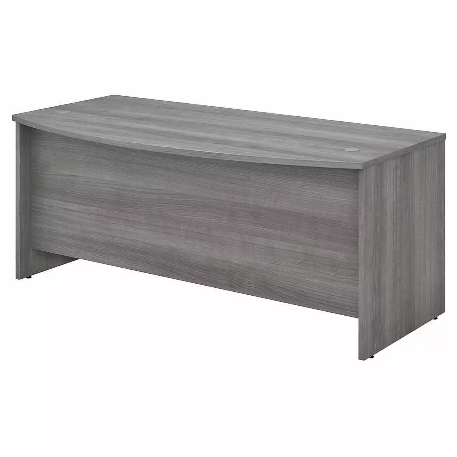 Pemberly Row 72W x 36D Bow Front Desk Platinum Gray - Engineered Wood - Stylish Office Desk