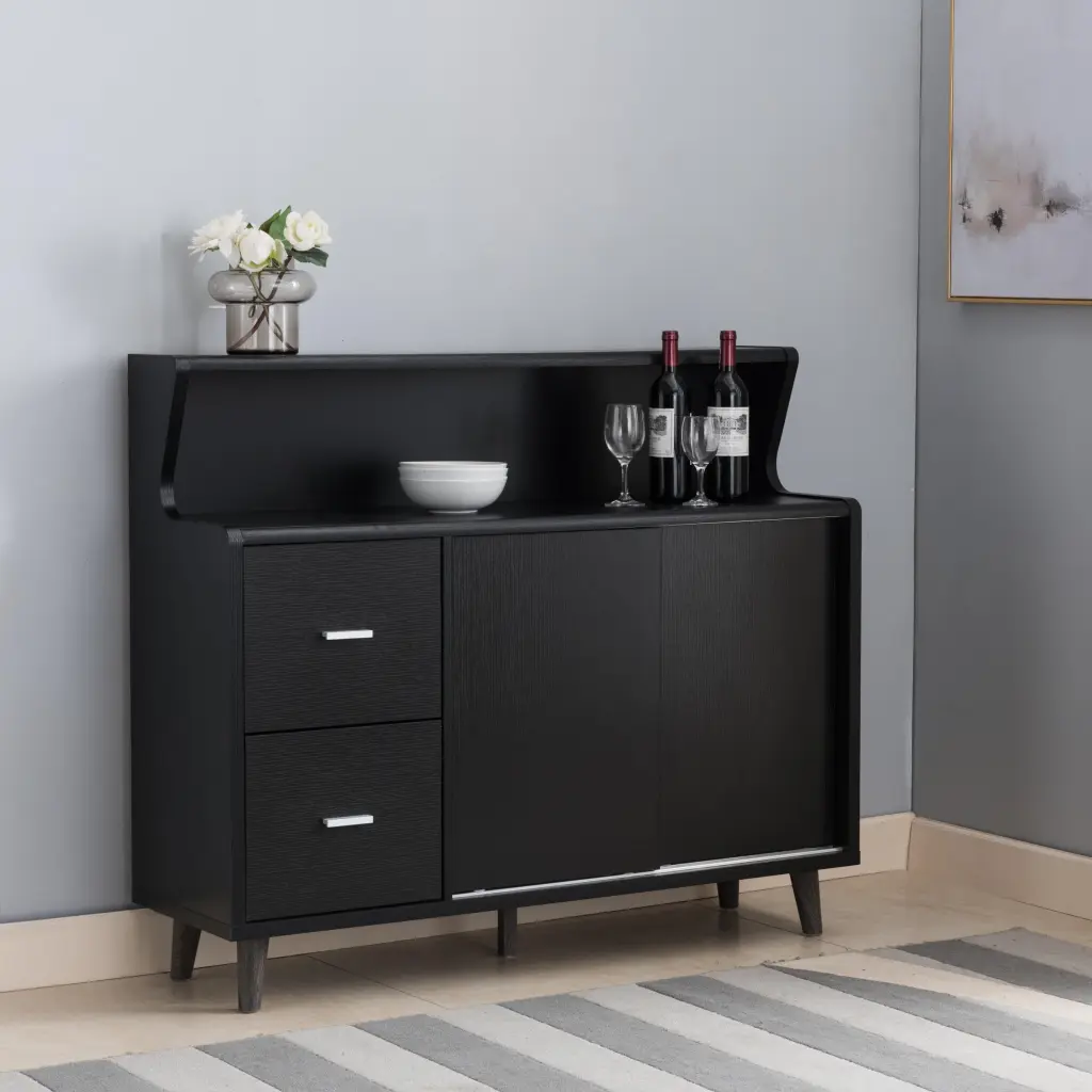Buffet Cabinet Coffee Bar Storage Compartments Two Drawers id international- inc.