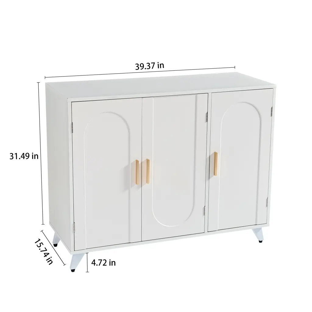 Sideboard Buffet Cabinet 3 Doors and Removable Shelves Living Room yanshangwu