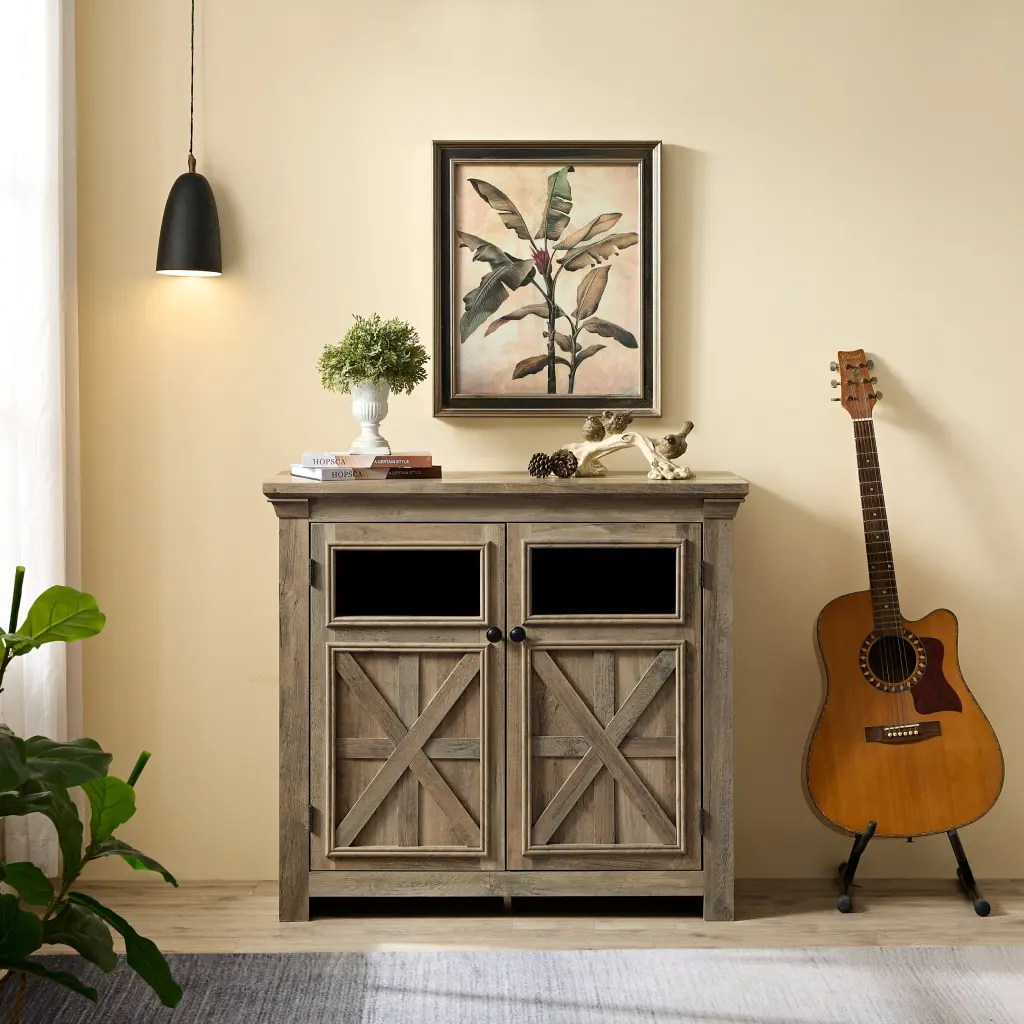 2 Doors Cabinet Large Buffet Sideboard Cabinet Bar Wine Storage rnb