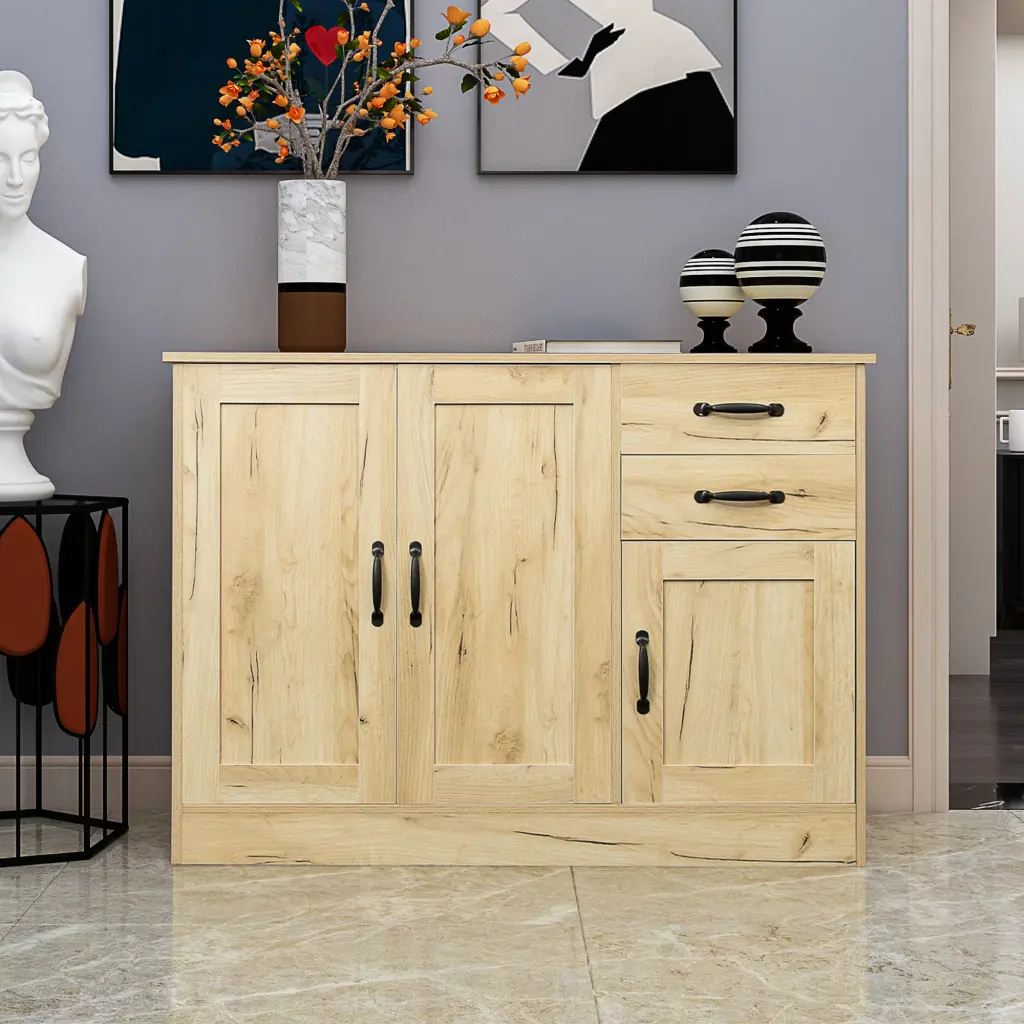 Modern Wood Buffet Sideboard 2 Doors 1 Storage Shelf And 2 Drawers joysource furniture