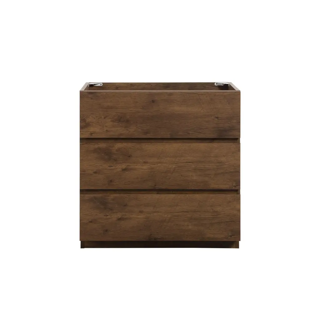 Alice 30F 105 Floor Cabinet Without Basin Walnut Color Three Drawers abay home
