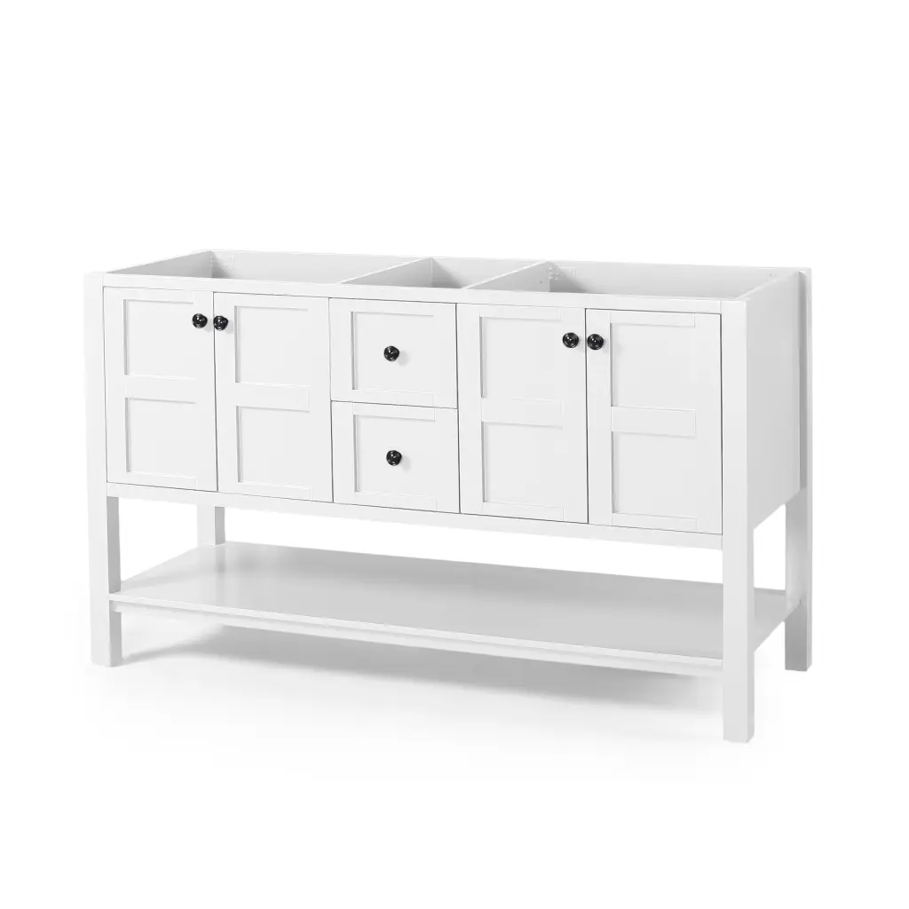 60 Inch Cabinet White MDF Storage Unit nh-bo