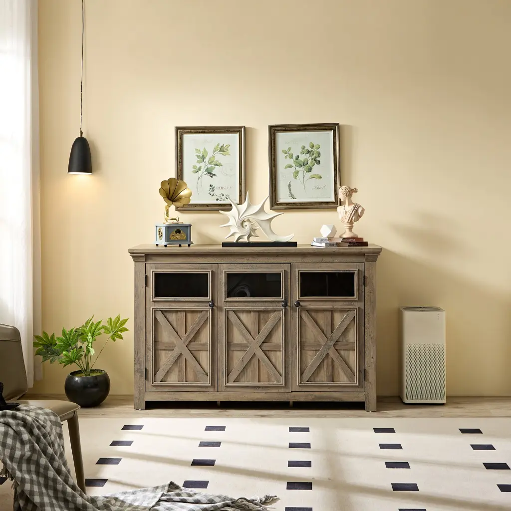 3 Door Large Buffet Sideboard Cabinet Bar Wine Storage rnb
