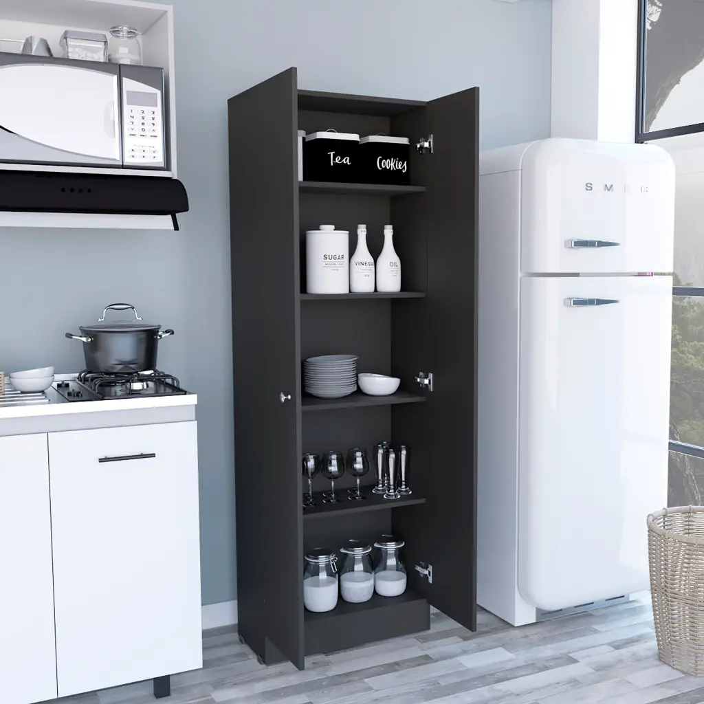 Storage Cabinet Pipestone Double Door Black Wengue Finish treevol furniture