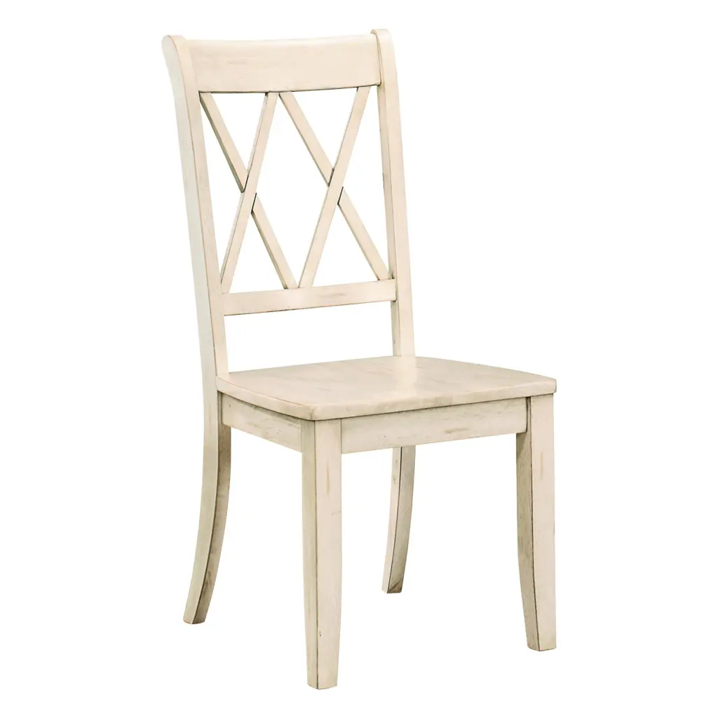 Casual White Finish Side Chairs Set 2 Pine Veneer kanepe