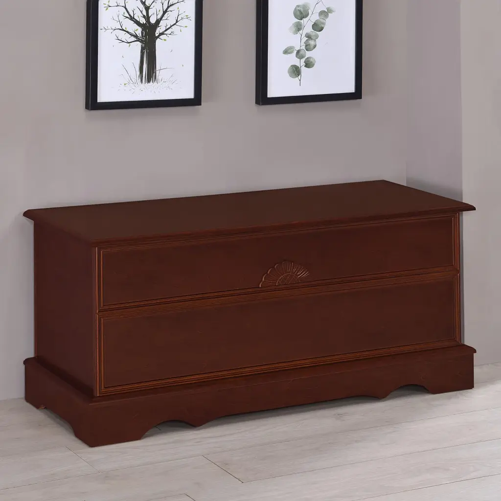 Warm Brown Rectangular Cedar Chest Traditional Bedroom Storage furniture max