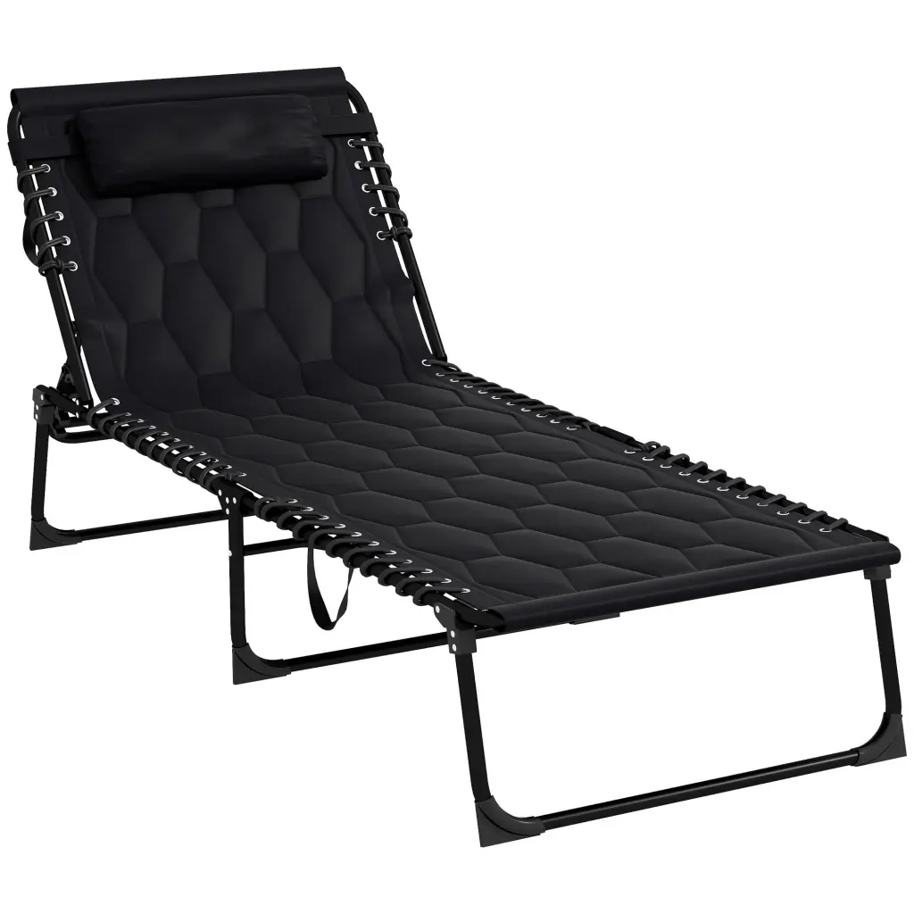 Outsunny Folding Chaise Lounge Set 5 Level Reclining Back Outdoor Relaxation aosom business