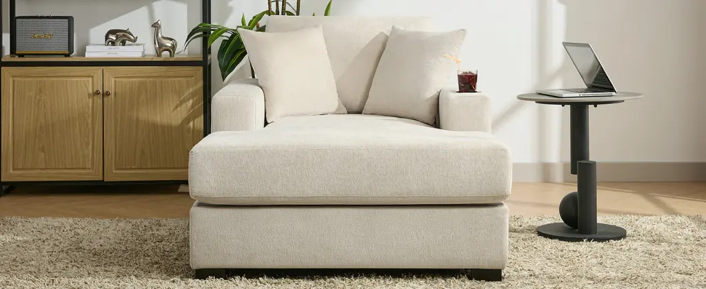 43.5 Inch Oversized Chaise Lounger Modern Style Sofa Couch Pillows bed best