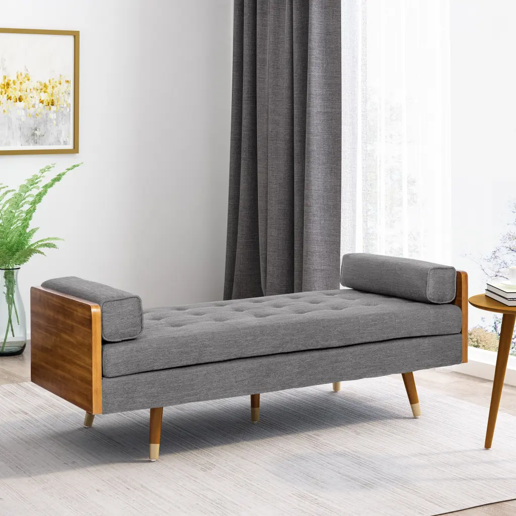 Chaise Lounge Grey MDF Modern Living Room Furniture nh-perfect home