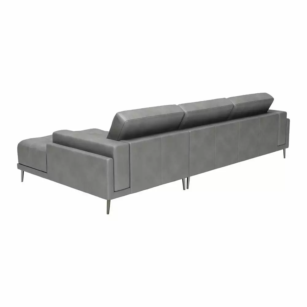 Bliss Collection RAF Chaise Sectional Sofa Gray Zuo Modern