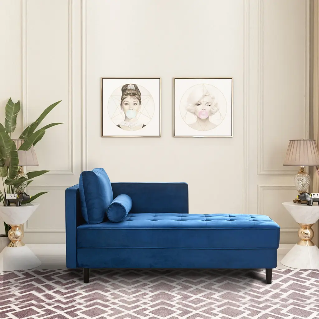 64 Velvet Chaise Mid Century Modern Chaise Furniture Sleeper Living Room modasi