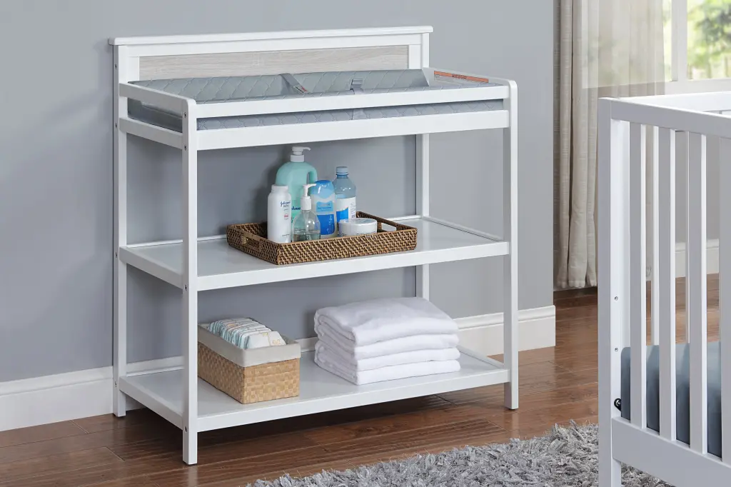 Connelly Changing Table White Rockport Gray White Gray Wood Baby Nursery Furniture simple living