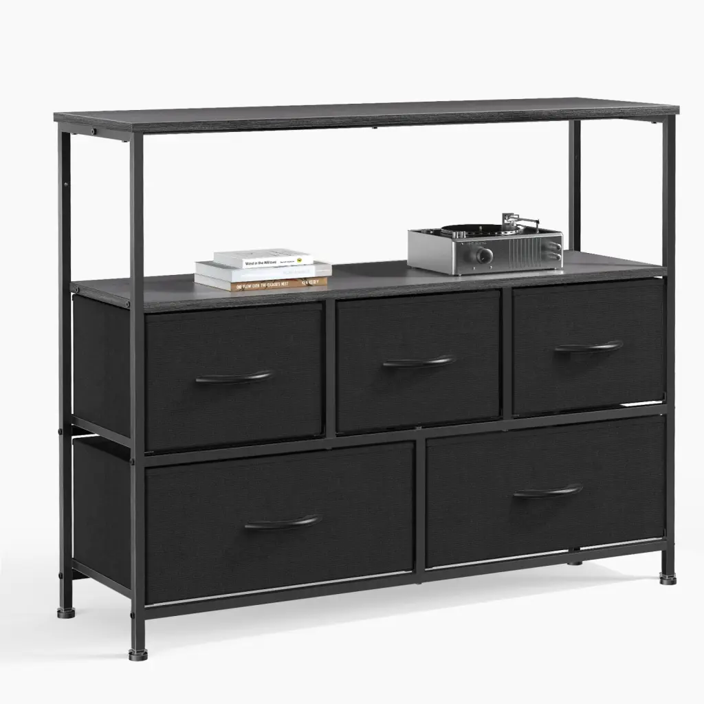 Sweetcrispy 5 Drawer Dresser Bedroom Chest Drawers Compact w2201