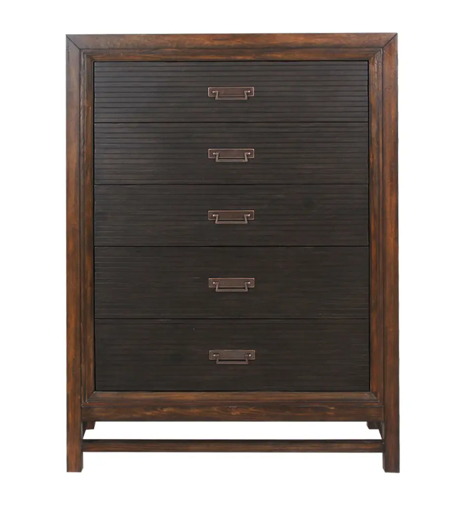 Branson 5 Drawer Chest No Assembly Required Two Tone Finish Brown bridgevine home