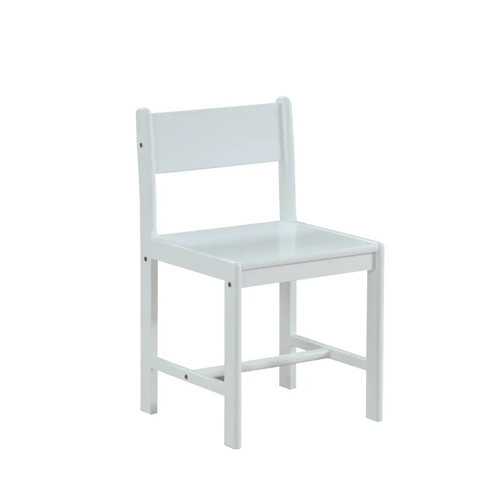White Open Back Kids Chair - Wood and Metal Children's Bedroom Chair furniture max