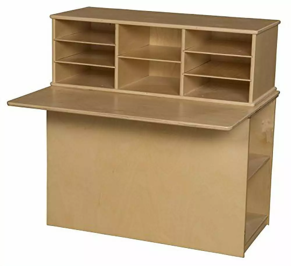 Single Sided Junior Writing Center - Kids Study Desk Storage Wood Designs