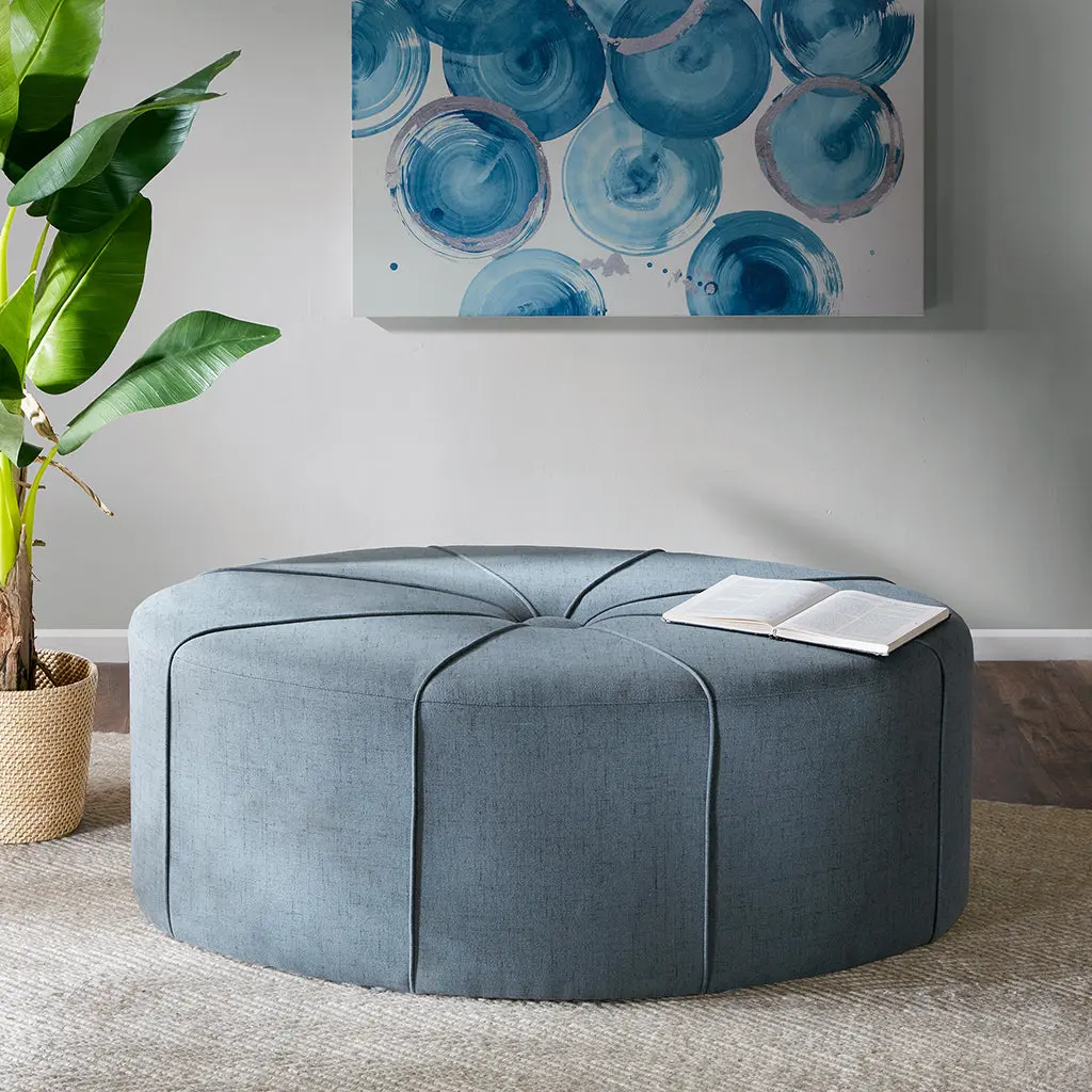 48 Inch Large Cocktail Ottoman - Polyester Fabric Modern Style jla