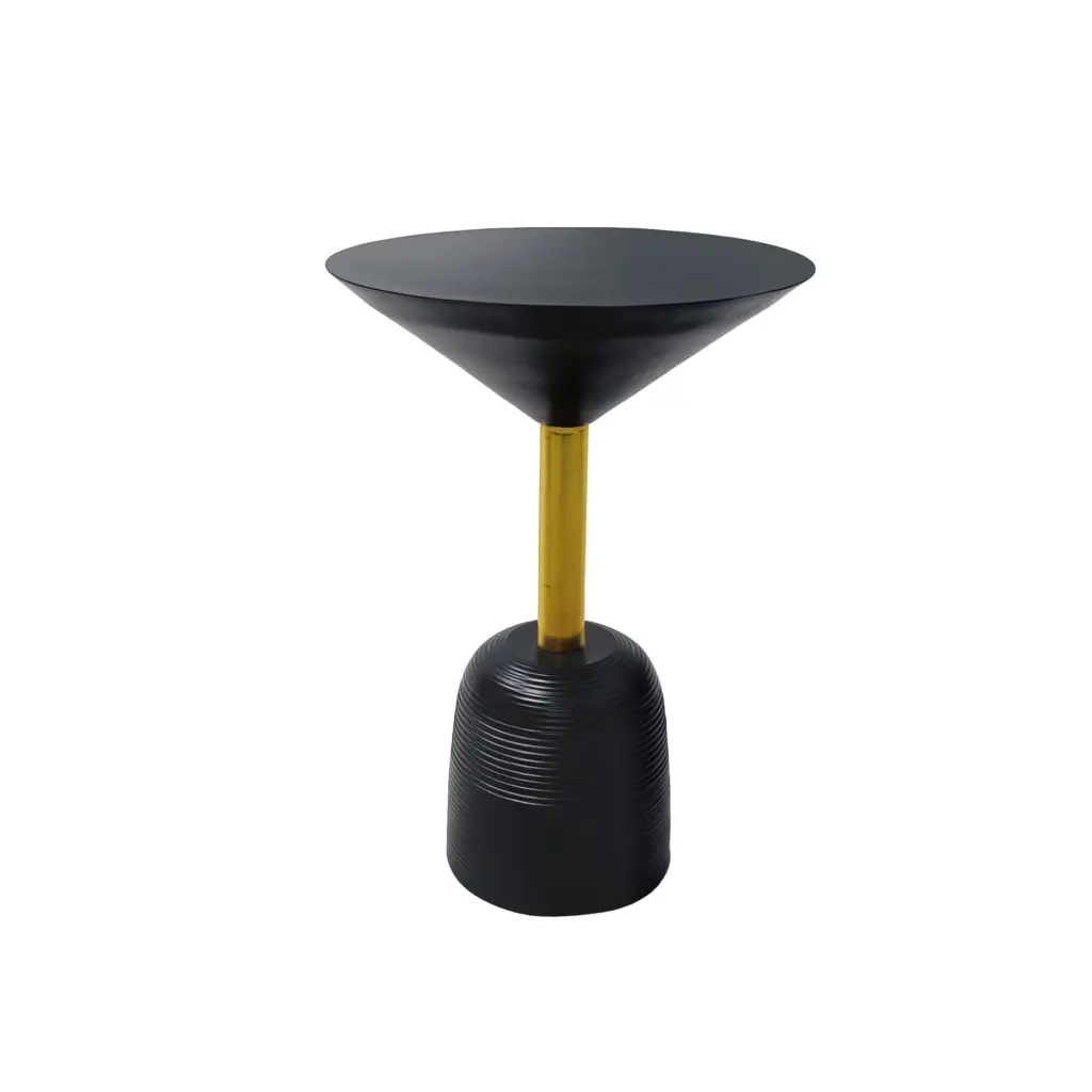 12 Inch Round Cocktail Side End Table Aluminum Cast Top Dome Base royal hampton