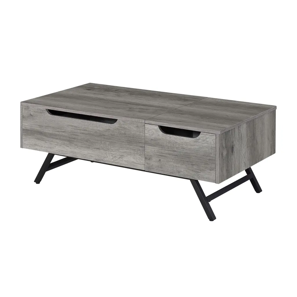 Grey Oak Coffee Table Lift Top Modern Living Room Furniture furniture max
