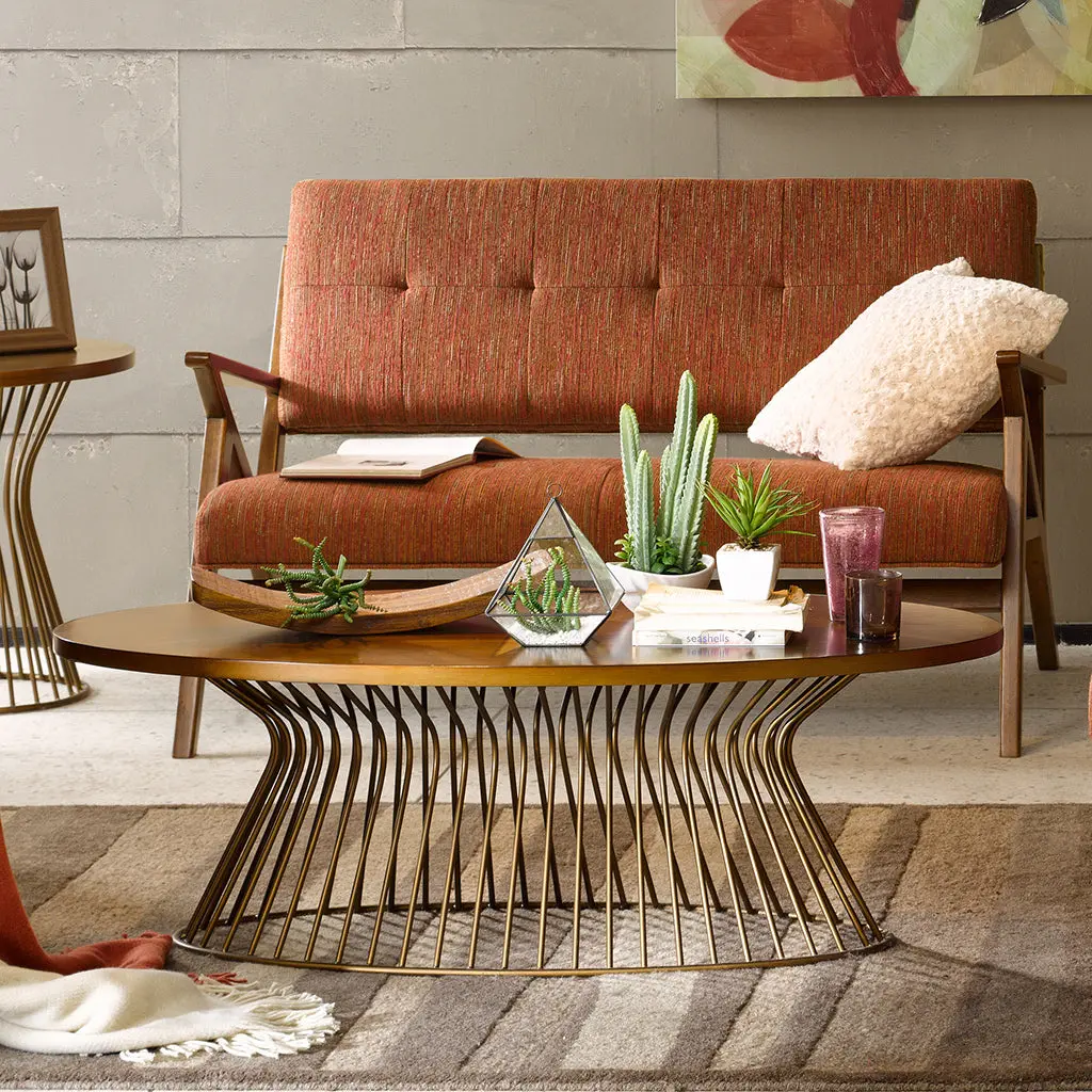 Mercer Coffee Table Bronze Solid Wood Living Room Furniture jla