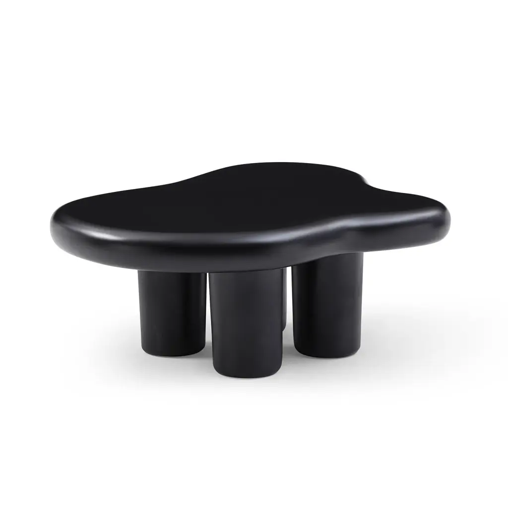 Cute Cloud Coffee Table Black 35.43 Inch Matt Black Living Room justone interior