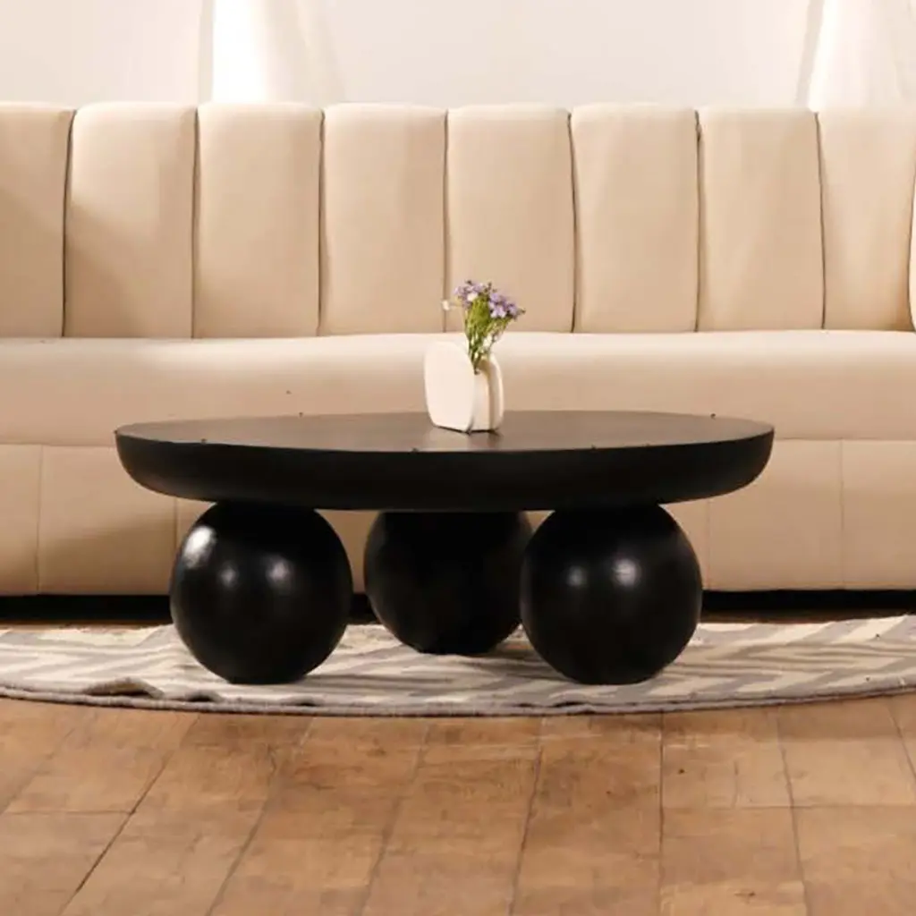 35 Inch Solid Wood Round Coffee Table Modern Living Room Accent kanepe