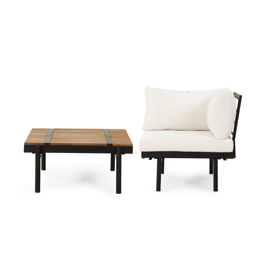 Theo Sofa Corner Coffee Table Cream Acacia Wood nh-gardenpara