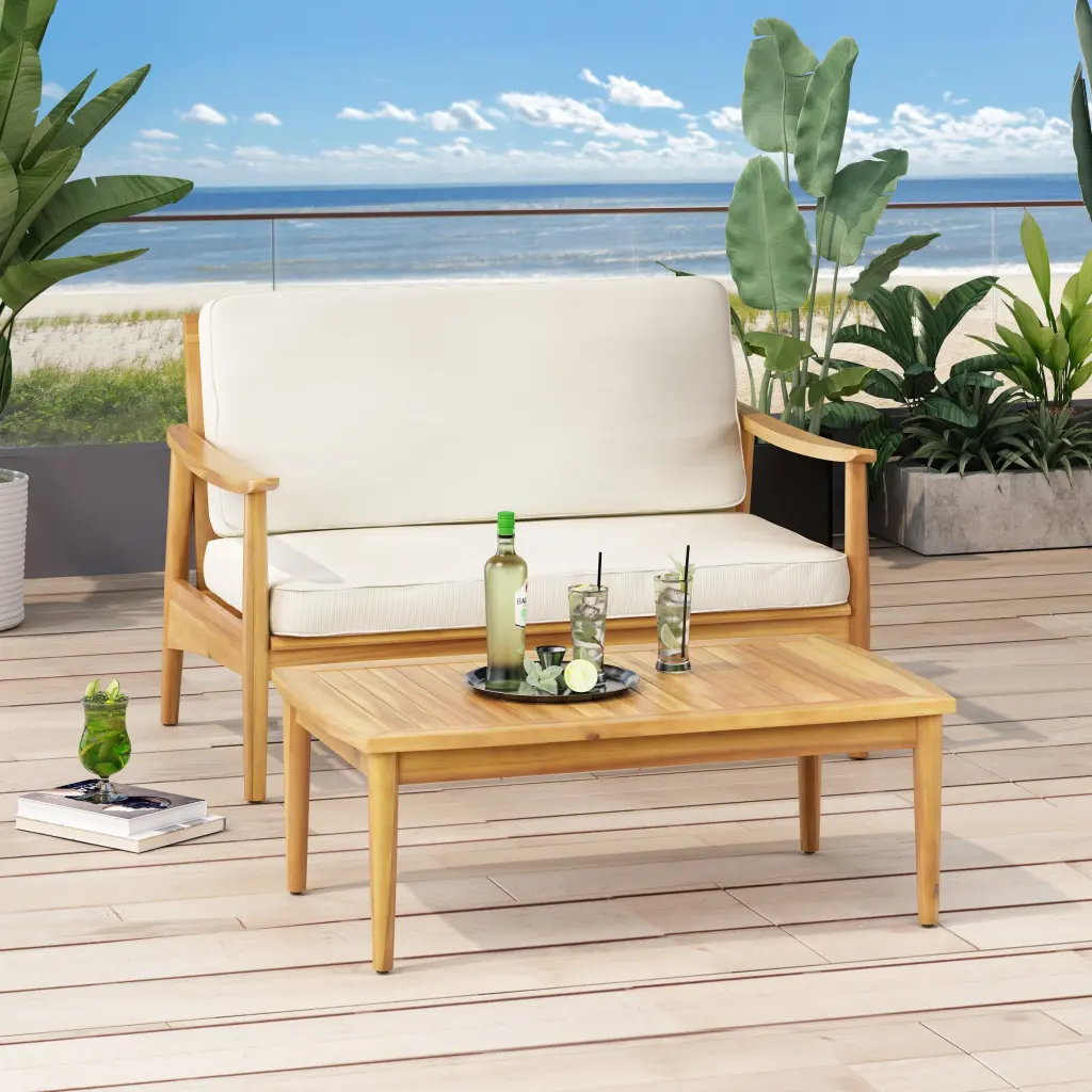 Willowbrook Seat Coffee Table Teak Acacia Wood nh-sunfay