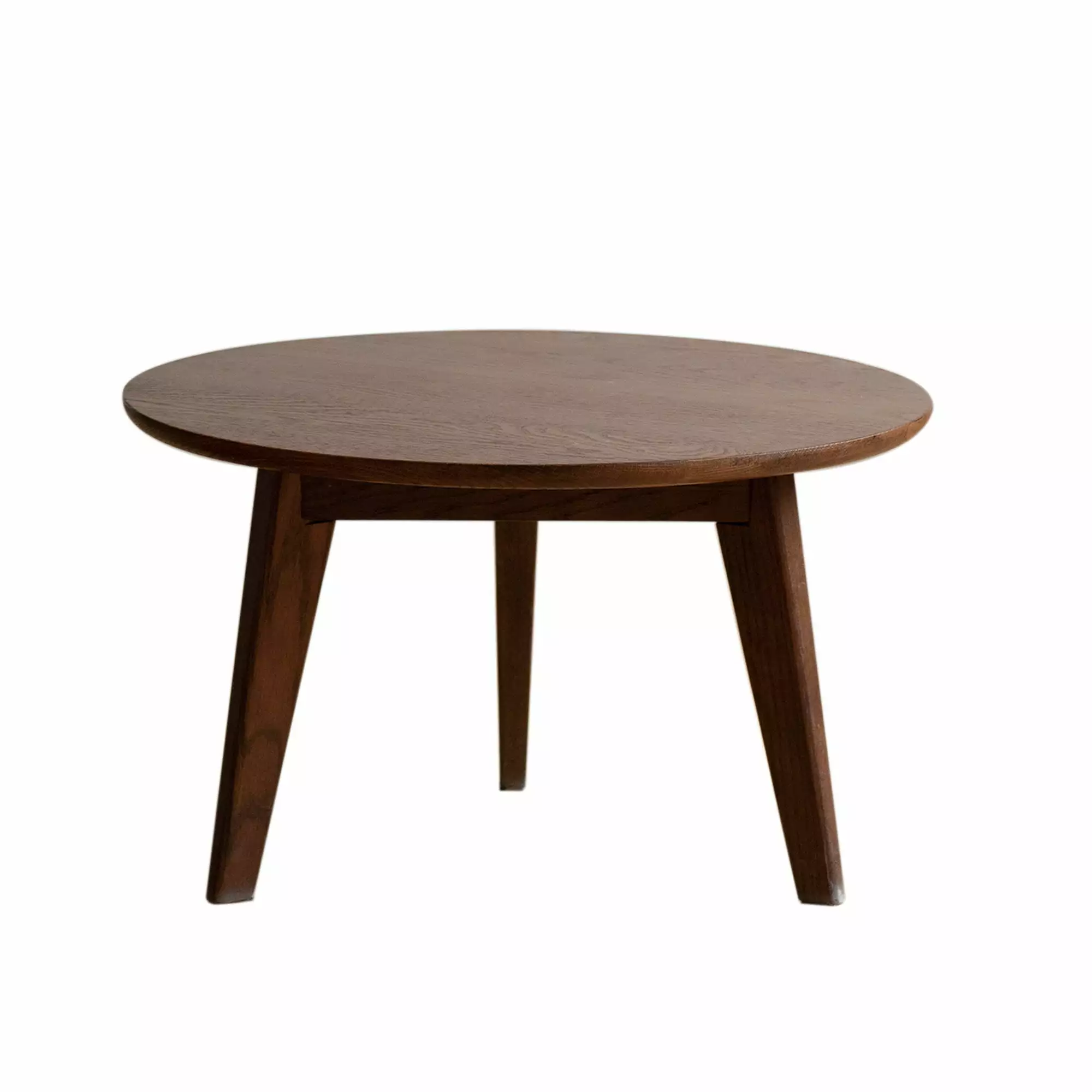 Smilegend Solid Oak Wood Coffee Table Rounded Corners - Eco-Friendly Walnut Color Desk Home and Office - 60x60x35 cm